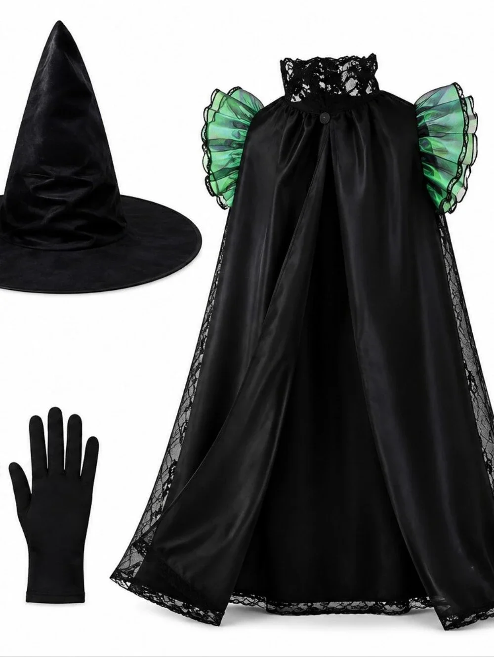 11-Piece Girls Black Witch Costume Set – Size 5-6 Years – NWT